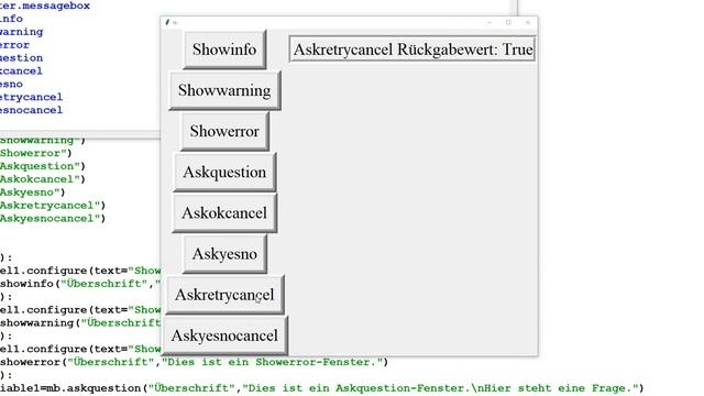 Python Tutorial 0133 tkinter GUI 16 Messagebox Showinfo Showwarning Showerror Askquestion смотреть онлайн