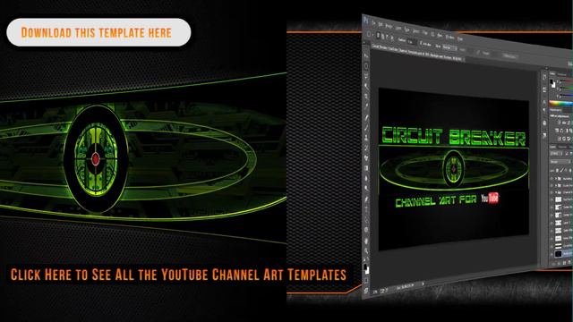 Circuit Breaker Channel Art Template for YouTube Photoshop PSD смотреть онлайн
