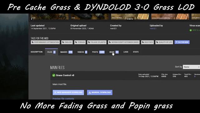Skyrim Pre Cache Grass & dyndolod 3.0 Grass Lod Tutorial | NO Fading Grass And Awesome Distant Gras смотреть онлайн