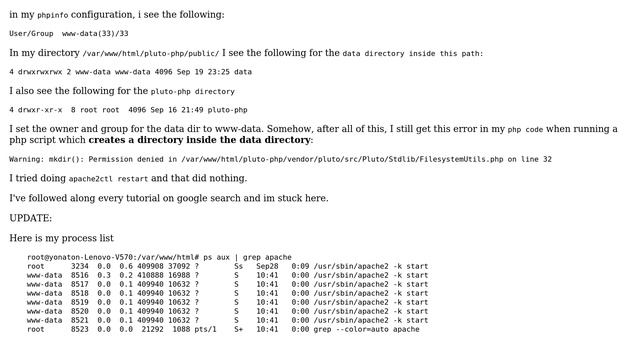 Permission denied creating folder after setting parent folder as www-data user (2 Solutions!!) смотреть онлайн