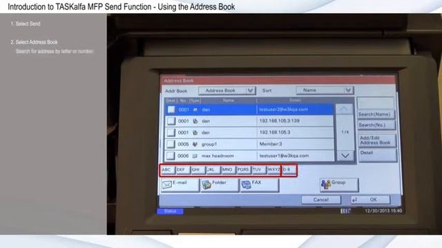 Send Function - Sending Documents Using the Address Book смотреть онлайн