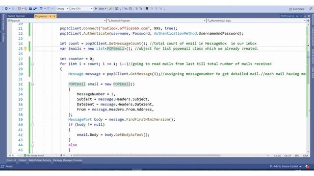 How To Read Emails Using C# | Pop3Client | Outlook смотреть онлайн