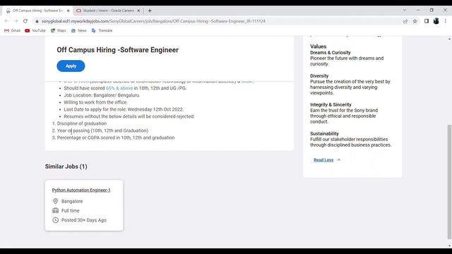 Sony and Oracle Off Campus Drive ?|| Final year & Freshers are eligible ? смотреть онлайн