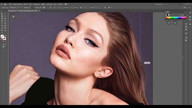 Vector Portrait GIGI in Illustrator смотреть онлайн