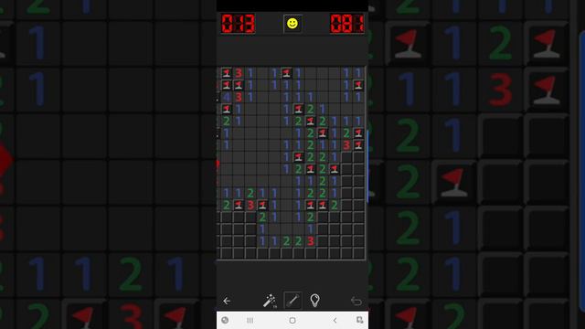 Играю сапёр на телефоне. Тип игры: Любитель, поле 16×16. смотреть онлайн