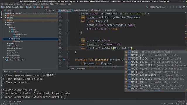 Minecraft Plugins mit Kotlin schreiben Tutorial #8 - Items ins Inventar einfügen смотреть онлайн