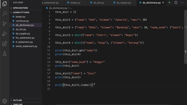 TUTORIAL PYTHON - STRUKTUR DATA (DICTIONARY) 3/4 смотреть онлайн