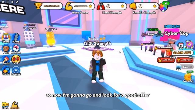 Noob To Pro With 0 Robux [ Part 2 ] | Arm Wrestling Simulator | Roblox смотреть онлайн