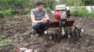 #Havert Испытания мотоблока Havert. Гусиные лапки. Первые проблемы. Девушка пашет. Распашка лошадью