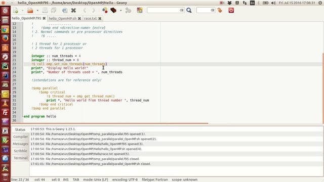 Fortran with OpenMP : 002 : Threads and Hello World Program смотреть онлайн