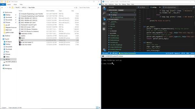 sort files with python script смотреть онлайн