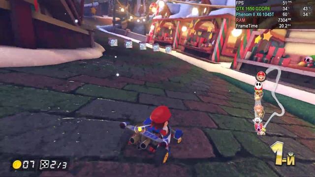 Mario Kart 8 Deluxe - Emulated Gameplay Test на AMD Phenom II X6 & GTX 1650 смотреть онлайн