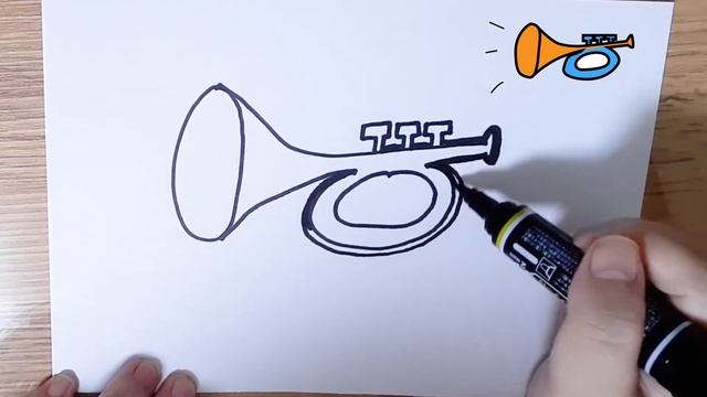 HOW TO DRAW A TRUMPET/Trubkani qanday chizish mumkin/Как нарисовать трубу смотреть онлайн