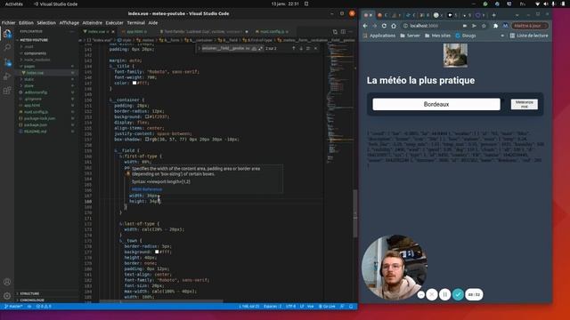 CODING CHALLENGE : Coder un petit site de météo avec NuxtJS (VueJS) HTML, CSS 1/2 смотреть онлайн