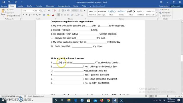 8th Sem Week 6 Questions in Simple Past, Activities смотреть онлайн