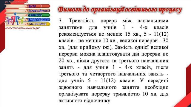 Санітарний регламент Вимоги до організації освітнього процесу смотреть онлайн