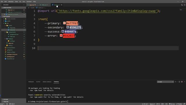 4 - Global Sitil Dosyasını Oluşturma [Galeri App] [VUE 3 ve FIREBASE] смотреть онлайн