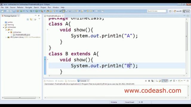 final method in java | final method in java example смотреть онлайн