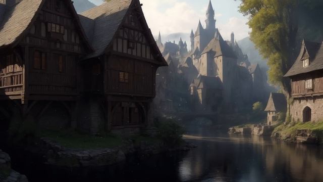 1 Hour Of Fantasy Adventure Music _ Medieval Town Ambience For Study, DnD