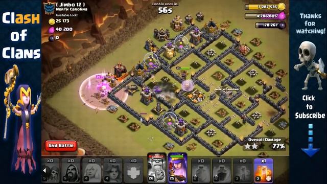 Valkyrie + Archer Queen walk TH9 War Attack Strategy! Clash of Clans - Live TH9 War Attacks смотреть онлайн