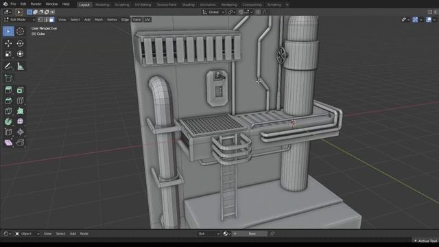 Industrial Plant Speed Modeling - Grid Modeler (blender addon) смотреть онлайн