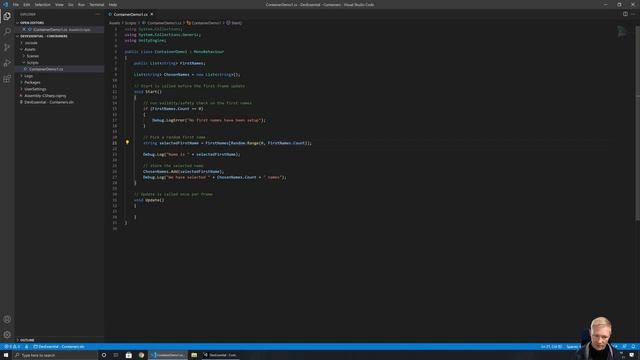 Unity C# Tutorial: Containers: Using arrays, lists and dictionaries смотреть онлайн