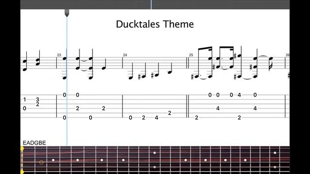 DuckTales Theme (Disney Cartoon) - Fingerstyle Guitar Tab смотреть онлайн