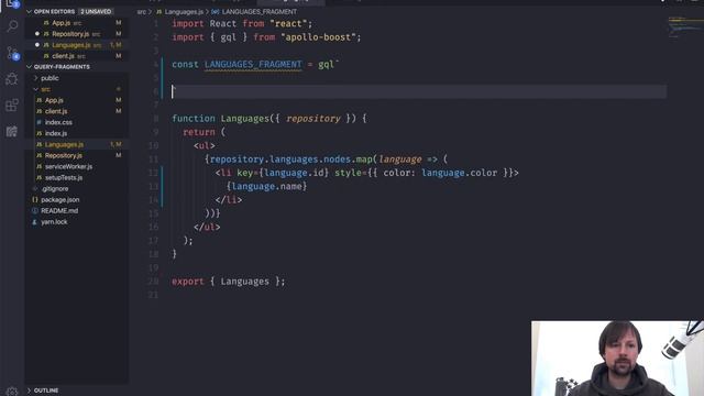 Co-localizar fragmentos de GraphQL en React смотреть онлайн