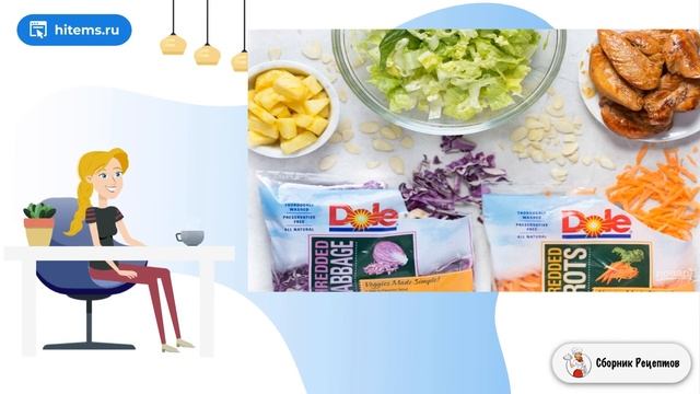 Салат с копченой курицей и ананасами. Фото рецепт смотреть онлайн