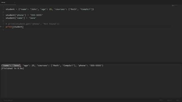 Python Tutorial for Beginners 5 Dictionaries Working with Key Value Pairs 1080p60 смотреть онлайн