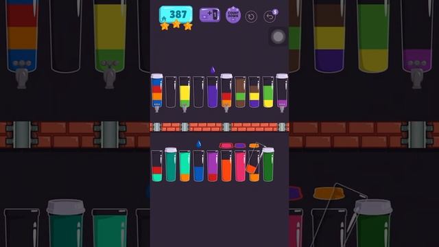 Cups - water sort puzzle | level 387 | ⭐️⭐️⭐️ смотреть онлайн