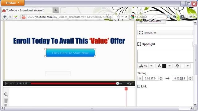 Creating Call-To-Action Button In YouTube Video смотреть онлайн