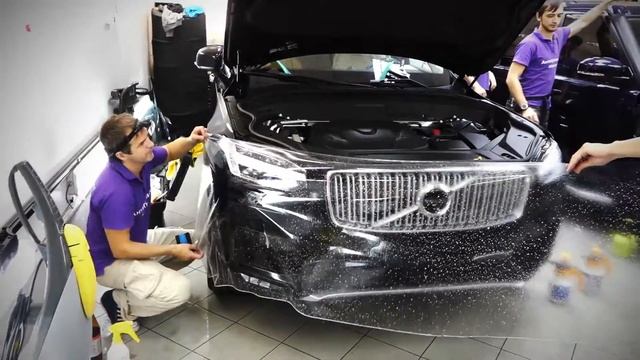 Оклейка антигравийной пленкой Volvo XC90 смотреть онлайн
