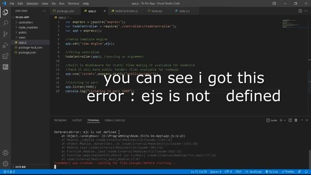 ReferenceError: ejs is not defined || Errors in Nodejs смотреть онлайн