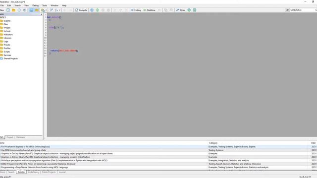 ALGORITHMIC TRADE MQL5 || ON INIT FONCTION смотреть онлайн
