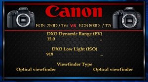 Canon EOS 750D/ T6i vs Canon EOS 800D/ T7i Comparison video (Spec Comparison)