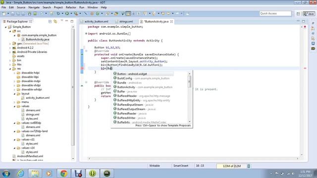 02-Simple Button example in Android using Eclipse смотреть онлайн