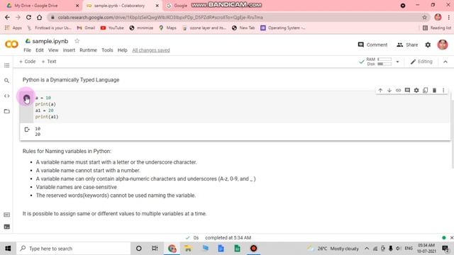 Learn Python with Bama | Rules for naming variables | Python using Google Colaboratary | Lecture 2 смотреть онлайн