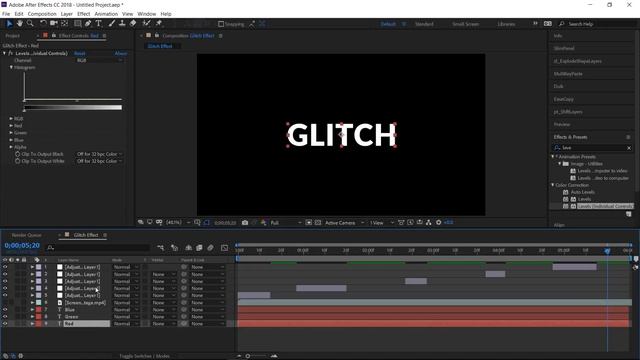 Эффект глитч для логотипа в After Effects. смотреть онлайн