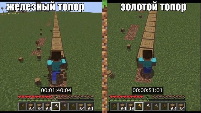 iron axe vs golden axe in minecraft / железный топор vs золотой топор в майнкрафт смотреть онлайн