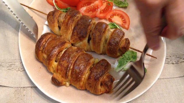 Колбаски на шпажках в слоеном тесте смотреть онлайн