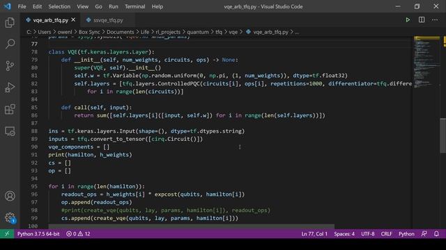 Arbitrary Qubit Variational Quantum Eigensolver (VQE) in Tensorflow-Quantum (TFQ) смотреть онлайн