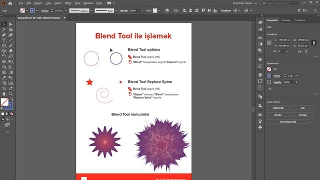 Adobe İllustrator Dərsləri - Dərs 21 - Blend Tool смотреть онлайн