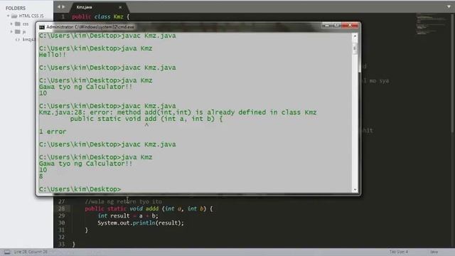 Basic Java Program using TEXT EDITOR; смотреть онлайн