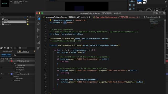 ExtendScript Tutorial - After Effects: Find and Replace Text смотреть онлайн