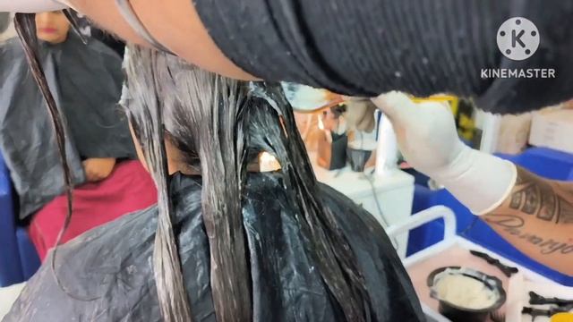 Matrix 7N Hair Colour On Heena Coated Hair||Permanent Hair Colour||caramel Hair Colour♥️