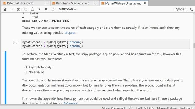 Python - Mann Whitney U (exact) test смотреть онлайн