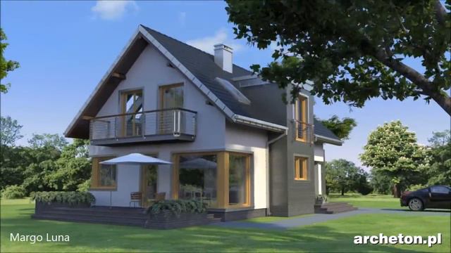Projekt domu Margo Luna - archeton.pl - z użytkowym poddaszem Margo Luna 158,7 m2 смотреть онлайн