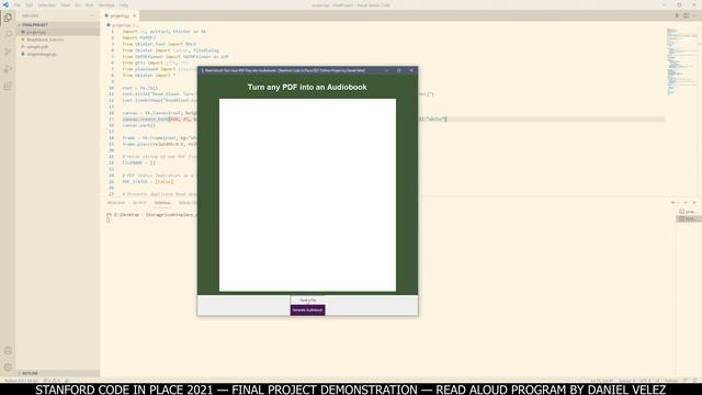 Stanford Code in Place Final Project | Read Aloud Python Program: Turn Your PDFs into Audiobooks смотреть онлайн