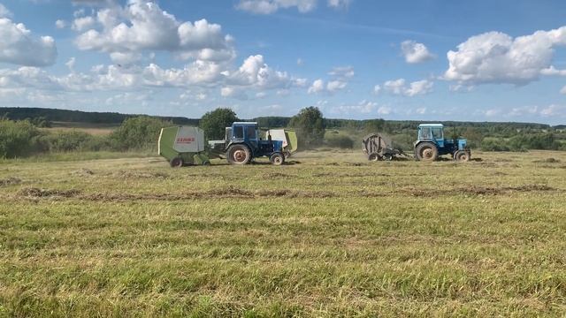 МТЗ 80 и Пресс подборщик Claas Rollant 66. Заготавливаем сено. смотреть онлайн